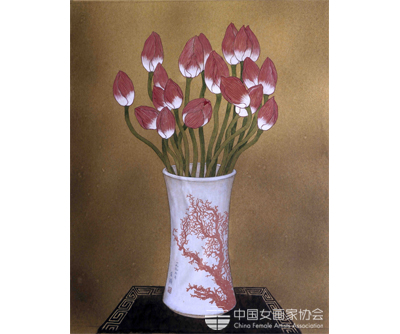 采苹画作068小小何尖尖角 71&times;57  2003年